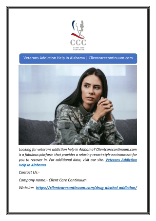 Veterans Addiction Help In Alabama | Clientcarecontinuum.com