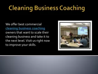 Cleaning Business Coaching