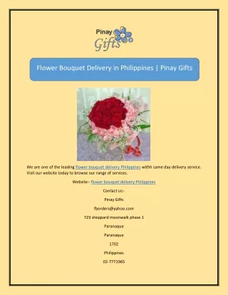 Flower Bouquet Delivery in Philippines | Pinay Gifts