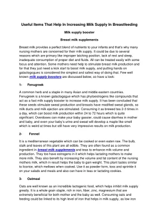 SA-716-AERTICLE-Useful Items That Help In Increasing Milk Supply In Breastfeeding