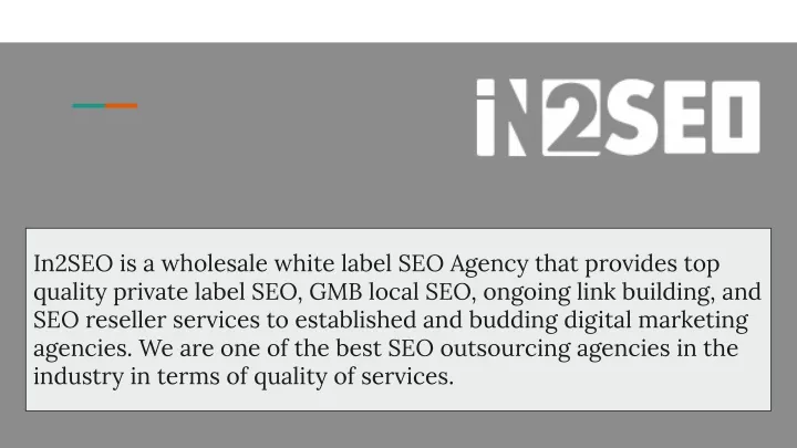 in2seo is a wholesale white label seo agency that