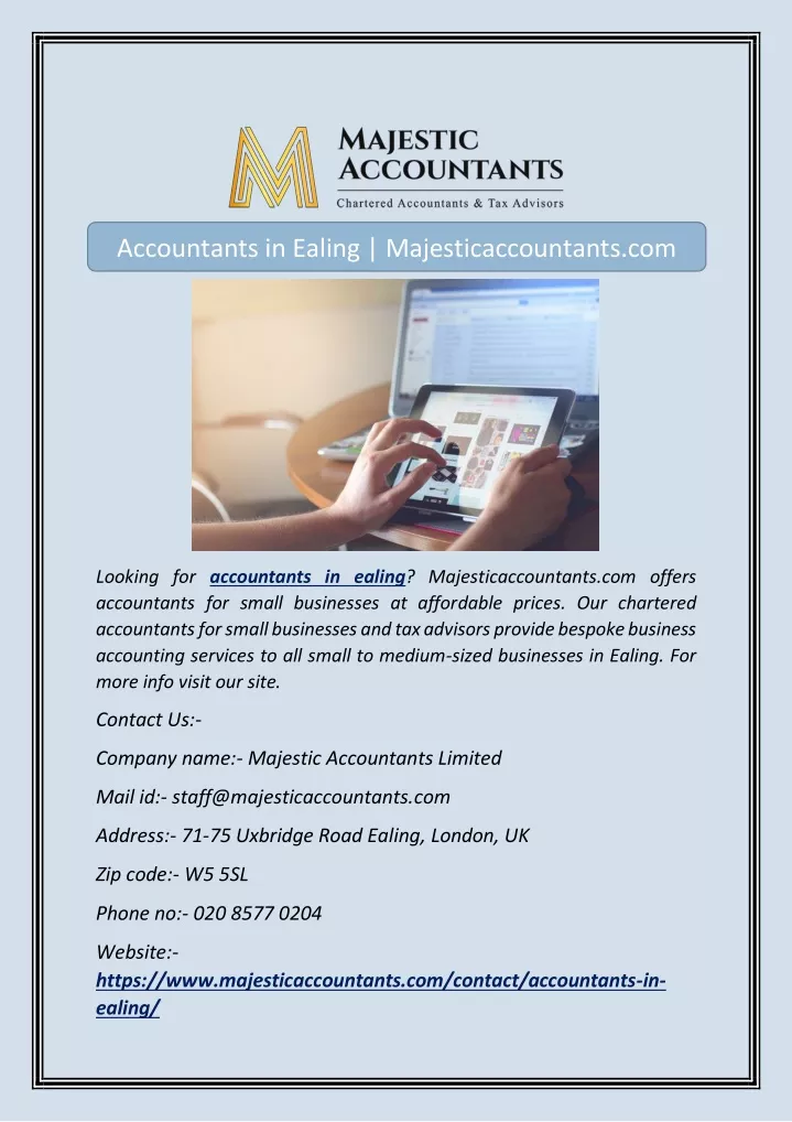 accountants in ealing majesticaccountants com