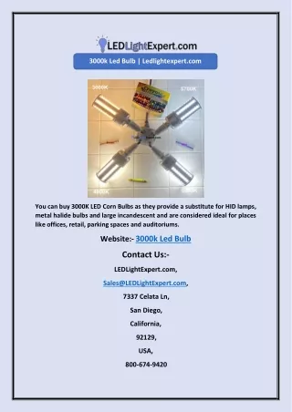3000k led bulb ledlightexpert com