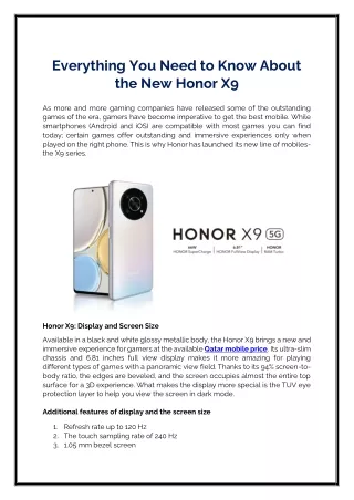 Everything You Need to Know About the New Honor X9