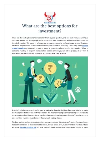 what are the best options for investment