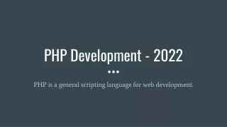 PHP Development Services In 2022
