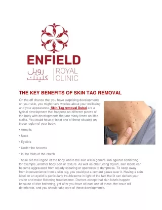 THE KEY BENEFITS OF SKIN TAG REMOVAL