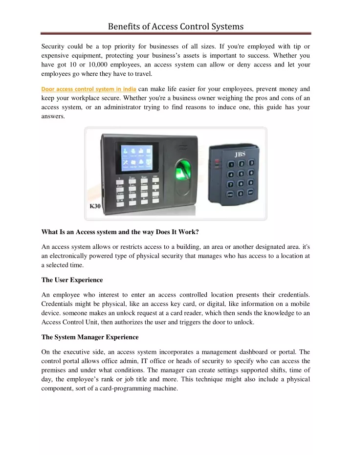 benefits of access control systems