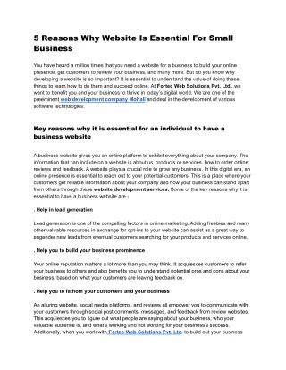 5 reasons why website is essential for small