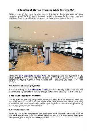 5 Benefits of Staying Hydrated While Working Out