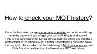 how to check your mot history
