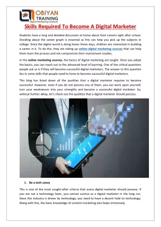 Skills Required To Become A Digital Marketer