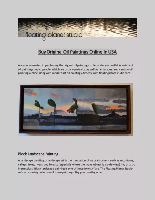 Buy Original Oil Paintings Online In USA – Floating Planet Studio
