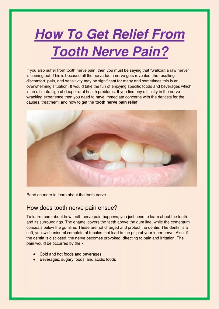 PPT - How To Get Relief From Tooth Nerve Pain PowerPoint Presentation ...