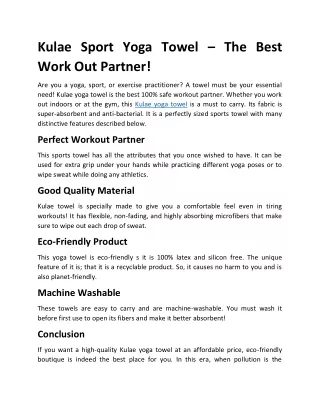 kulae sport yoga towel the best work out partner