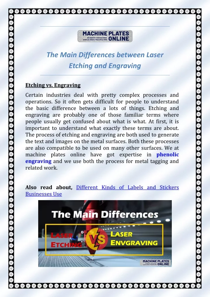 the main differences between laser etching