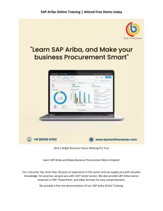sap ariba online training attend free demo today
