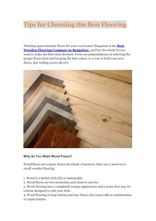tipsforchoosing the bestflooring