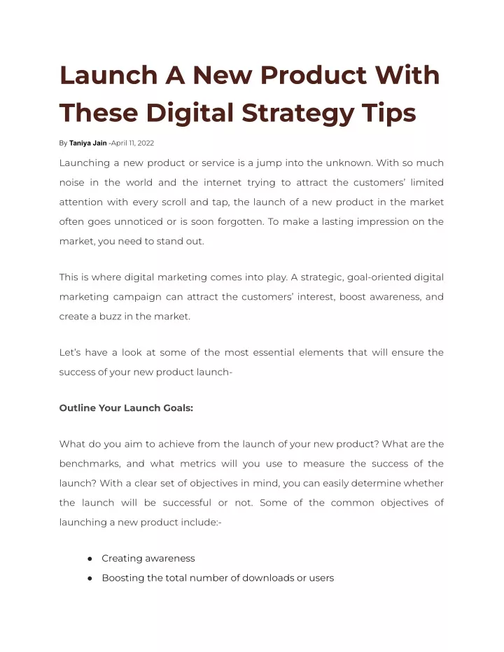 launch a new product with these digital strategy