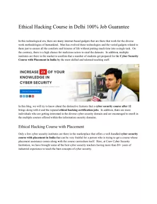 ethical hacking course in delhi 100 job guarantee