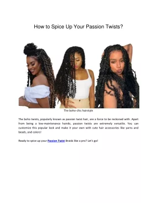 how to spice up your passion twists