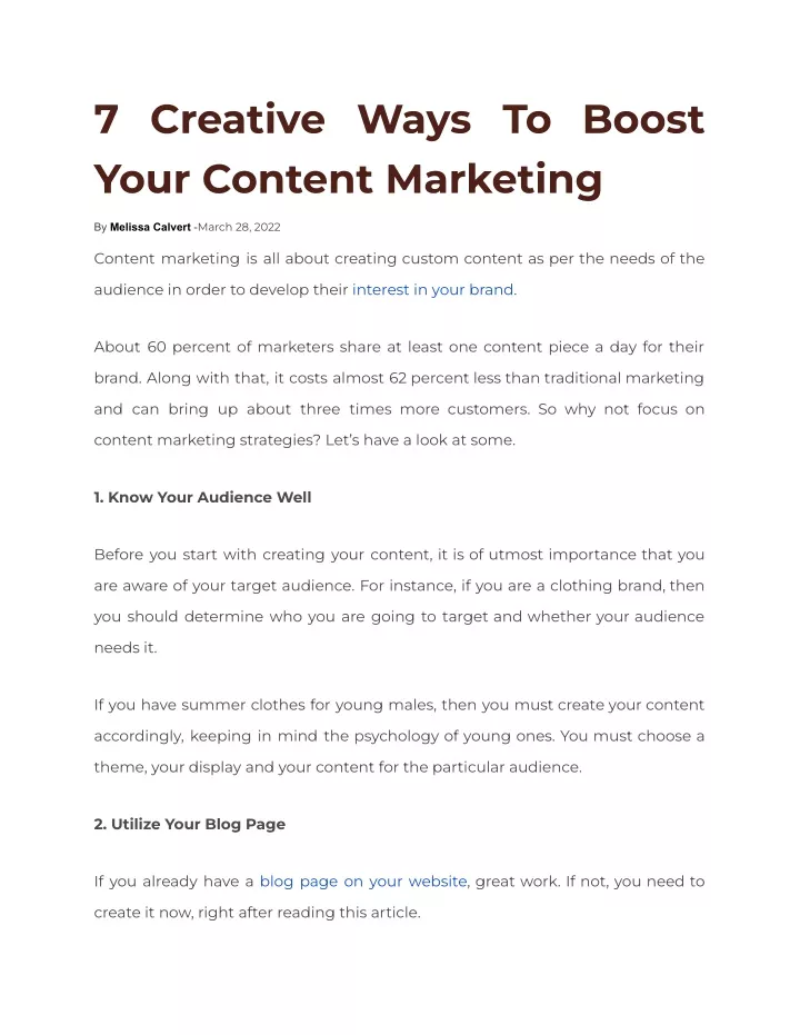 7 creative ways to boost your content marketing