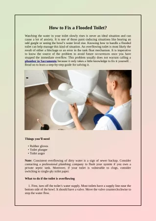 how to fix a flooded toilet