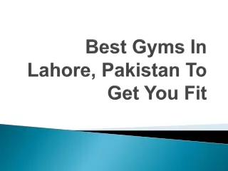 Best Gym in Lahore