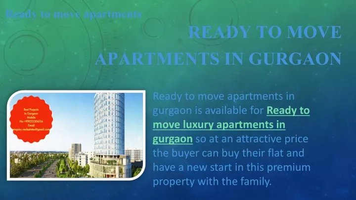 ready to move apartments in gurgaon