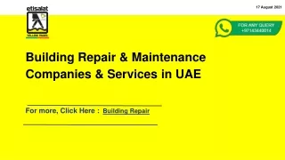 Building Repair & Maintenance Companies & Services in UAE