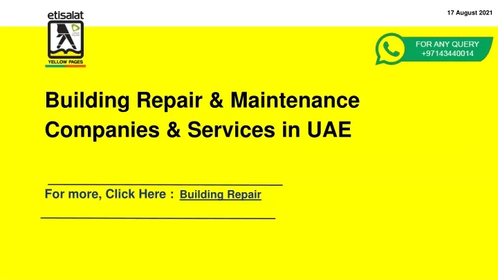 building repair maintenance companies services in uae