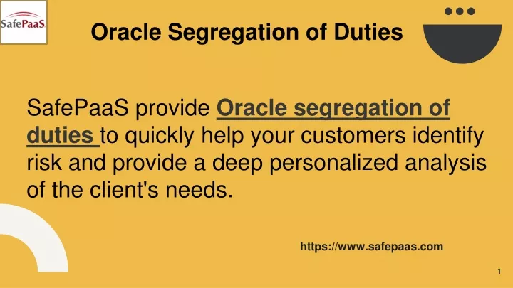 oracle segregation of duties