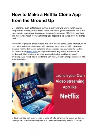 how to make a netflix clone app from the ground up