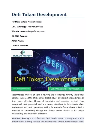 defi token development