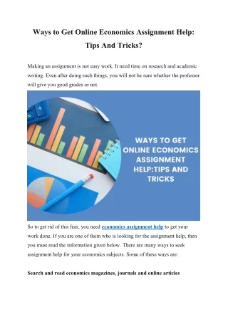 ways to get online economics assignment help