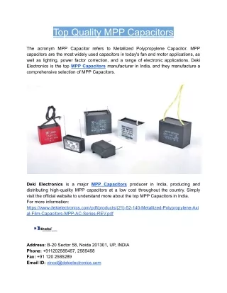 top quality mpp capacitors