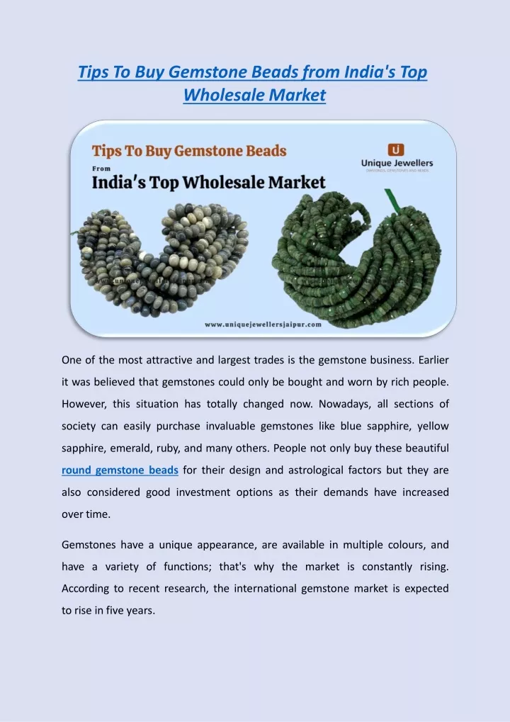 tips to buy gemstone beads from india