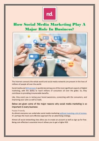 How Social Media Marketing Play A Major Role In Business