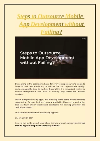 outsourcing is the prominent choice for every