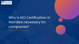 why is iso certification in namibia necessary