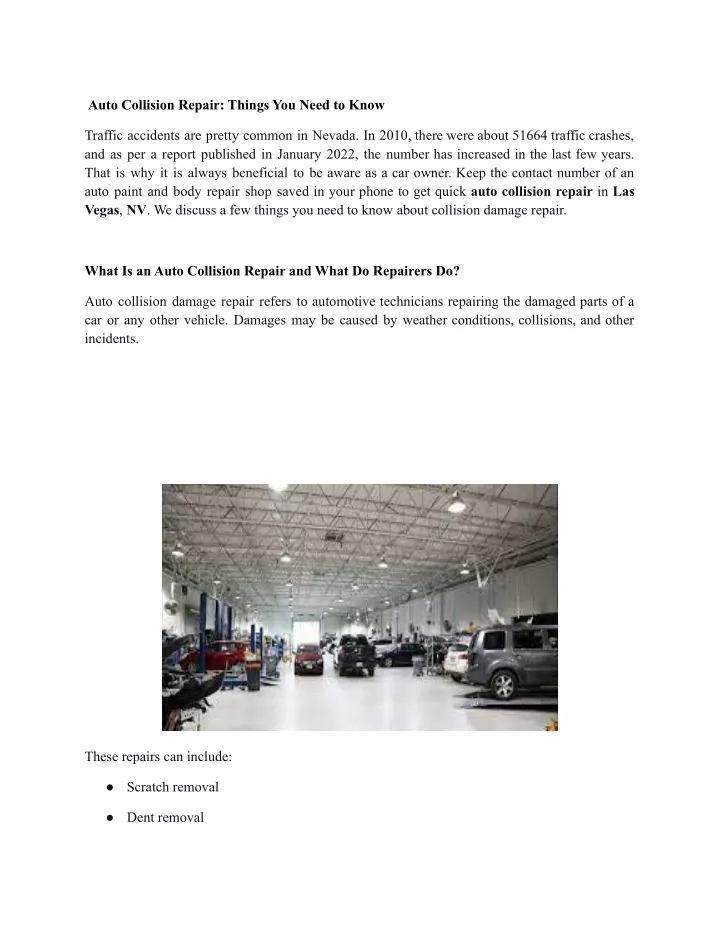 auto collision repair things you need to know