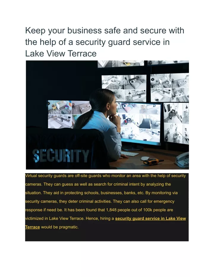 keep your business safe and secure with the help