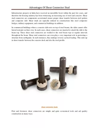 advantages of shear connector stud