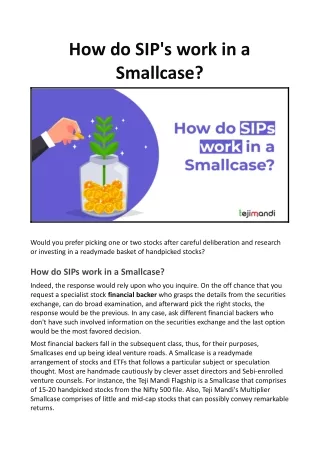 how do sip s work in a smallcase