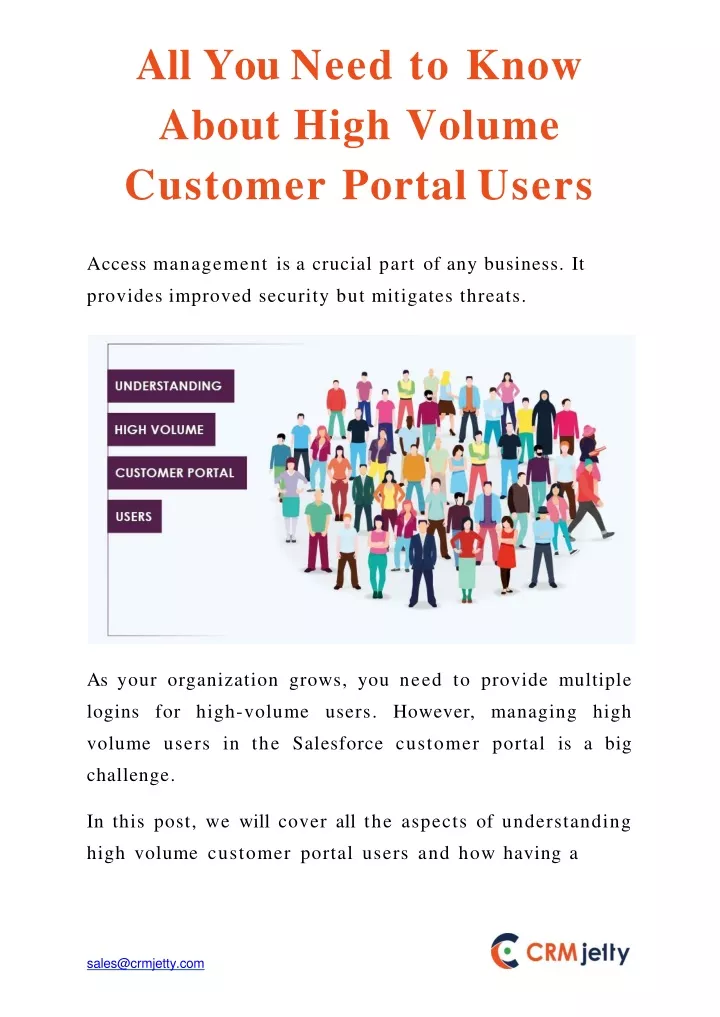 all you need to know about high volume customer portal users