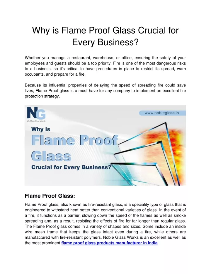 why is flame proof glass crucial for every