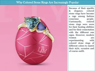Why Colored Stone Rings Are Increasingly Popular?