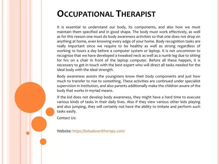 occupational therapist