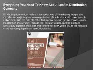 Everything You Need To Know About Leaflet Distribution Company