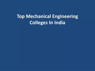 top mechanical engineering colleges in india